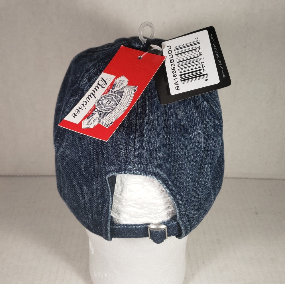 NWT Unisex Budweiser Blue Jean Adjustable Cap - Picture 4 of 5
